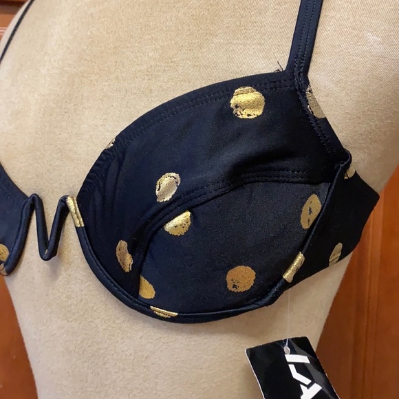 Vintage Bikini Top 90s Polkadot Swimsuit Swim S Small M Medium New - Picture 2 of 10